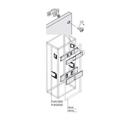 Комплект горизонт. 2хT4 3/4P FIX блок. мотор. W800мм ABB 1STQ008464A0000