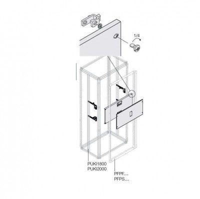 Комплект верт. XT1 3-4P FIX мотор. W=400мм ABB 1STQ008465A0000