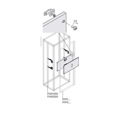 Комплект верт. XT3 3/4P FIX мотор. W=400мм ABB 1STQ008467A0000