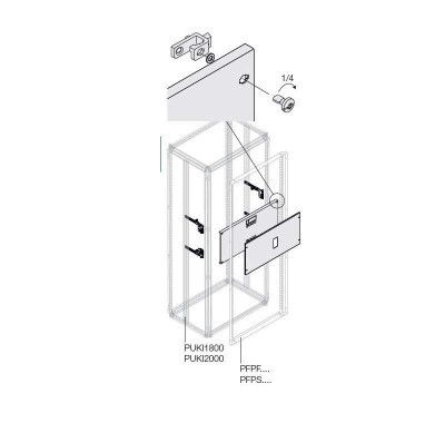 Комплект верт. XT4 3-4P FIX мотор. W=600мм ABB 1STQ008472A0000