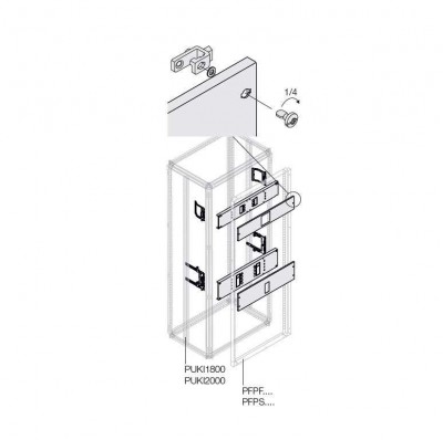 Комплект горизонт. XT1 3/4P FIX поворот. рук. W=400мм ABB 1STQ008475A0000