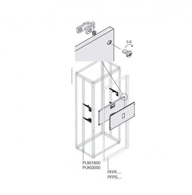 Комплект верт. 2 T63/4P выкат. W=1000мм ABB 1STQ008478A0000