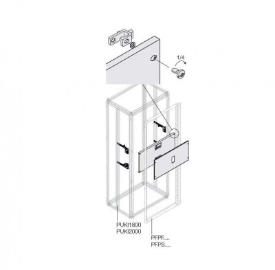 Комплект верт. 2 XT4 3-4P FIX W=600мм ABB 1STQ009142A0000