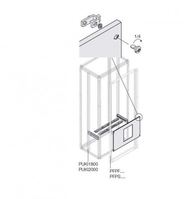 Комплект верт. E4.2 3P выкат. блок. W=600мм ABB 1STQ009991A0000