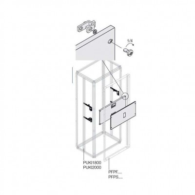 Комплект вертикальный 4хT5 3P фикс. (630A) W=800мм ABB 1STQ001439B0000