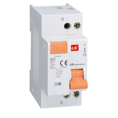Выключатель автоматический дифференциального тока 2п (1P+N) C 10А 30мА тип AC 4.5кА RKP LS Electric 062203728B