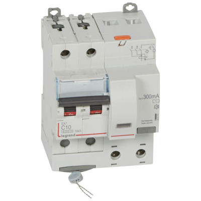 Выключатель автоматический дифференциального тока 2п C 10А 300мА тип AC 10кА DX3 4мод. Leg 411171