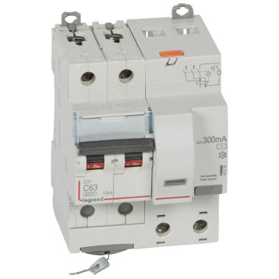 Выключатель автоматический дифференциального тока 2п C 63А 300мА тип AC 10кА DX3 4мод. Leg 411178