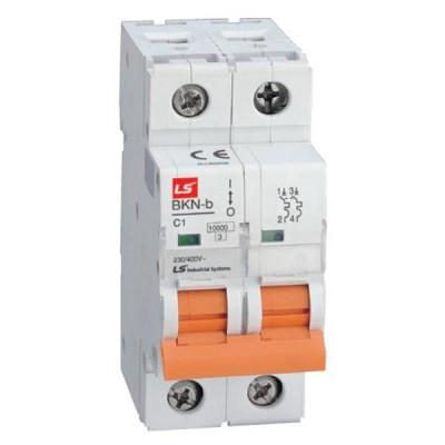 Выключатель автоматический модульный 2п (1P+N) C 16А BKN-b LS Electric 061206368B