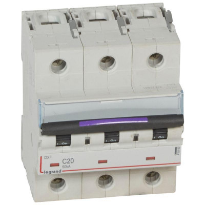 Выключатель автоматический модульный 3п C 20А 50кА DX3 Leg 410162