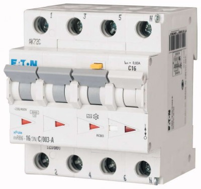 Выключатель диф. 3+Nп 4.5кА 32А 100мА (СА) MRB4-32/3N/C/01-A EATON 167509