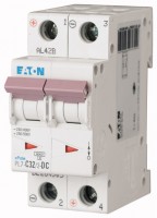 Выключатель автоматический модульный 2п C 32А 6кА PL7-C32/2-DC EATON 264905