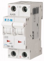 Выключатель автоматический модульный 2п C 50А 6кА PL7-C50/2-DC EATON 264907
