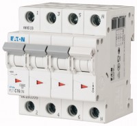 Выключатель автоматический модульный 4п (3P+N) C 16А 10кА PL7-C16/3N EATON 263995