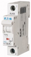 Выключатель автоматический модульный 1п C 0.75А 10кА PL7-C0.75/1 EATON 262696