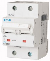 Выключатель автоматический модульный 2п B 50А 25кА PLHT-B50/2 EATON 248002