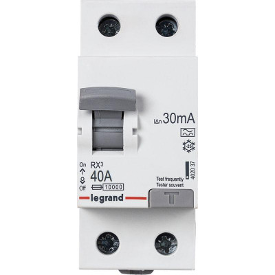 Выключатель дифференциального тока (УЗО) 2п 40А 30мА тип A RX3 Leg 402037