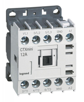 Мини-контактор CTX3 3п 12А кат. 24В AC 1НЗ Leg 417050