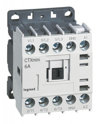Мини-контактор CTX3 3п 6А кат. 24В AC 1НЗ Leg 417010