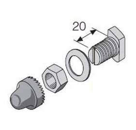 Комплект соединительный под каб. наконечник М8 L=20 (уп.12шт) ABB AD1056