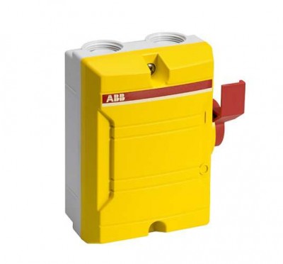 Рубильник 3п BW325 Y TPN 25А в боксе упр. сбоку IP65 желт. ABB 2CMA142441R1000