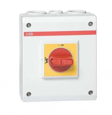 Рубильник OTP25BA4M 2хM25+M16 красн/желт. рукоятка в боксе ABB 1SCA022459R6600