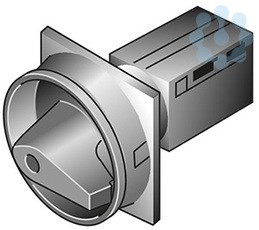 Выключатель нагрузки 3P+N Iu=10А 0-1 90град. 30х30мм TM-2-8293/E/SVB-SW черн. ручка EATON 215353