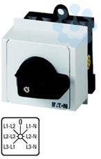Переключатель вольтметров 3P+N пол.Phase/Phase-0-Phase/N 45град. 45х45мм модульное исполнение T0-3-8007/IVS EATON 012759