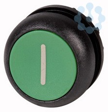Головка кнопки M22S-D-G-X1 без фикс. зел. с обозначение I; черн. лицевое кольцо EATON 216608