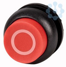 Головка кнопки M22S-DH-R-X0 выступающая без фикс. красн.; черн. лицевое кольцо EATON 216656
