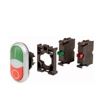 Кнопка двойная 1НО 1НЗ без фикс. M22-DDL-GR-X1/X0-K1001-BVP EATON 132626