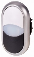 Кнопка сдвоенная с сигнальной лампой без фикс. M22-DDL-WS бел./черн. EATON 216704