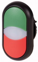 Кнопка двойная M22S-DDL-GR с сигнал. лампой без фикс. зел.+красн. черн. лицевое кольцо EATON 216699