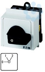 Переключатель последовательный 1п Ie=12А пол.0-1-2 60град. 45х45мм модульное исполнение T0-1-91/IVS EATON 079201