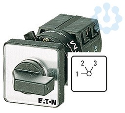 Переключатель ступенчатый 1п Iu=10А пол.1-3 45град. 30х30мм перед. креп. TM-2-8230/E EATON 039283