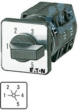 Переключатель ступенчатый 2п Iu=10А пол.1-5 45град. 30х30мм перед. креп. TM-5-8252/E EATON 041671