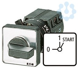 Переключатель управления 2п Iu=10А пол.0-I < START 90град. 48х48мм перед. креп. в отверстие 22мм TM-1-8178/EZ EATON 016786