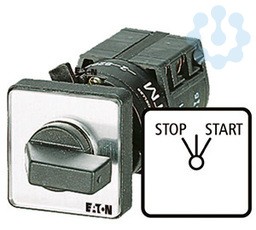 Переключатель управления 2п Iu=10А пол.STOP > I < START 45град. 48х48мм перед. креп. TM-1-8176/E EATON 093862