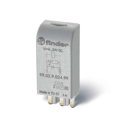Модуль индикации и защиты LED + варистор 6-24В AC/DC 9902 Finder 9902902499