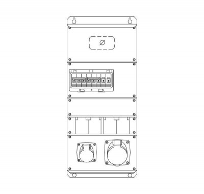 Бокс M32/1 CTFL с розеткамии фланцами в сборе металл IP44 ABB 2CMA100021R1000