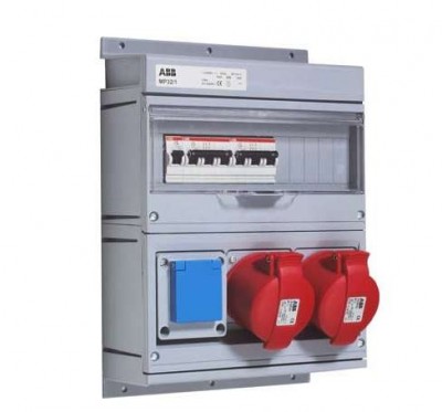 Бокс MP32/1 с розетками в сборе IP44 пластик ABB 2CMA168993R1000