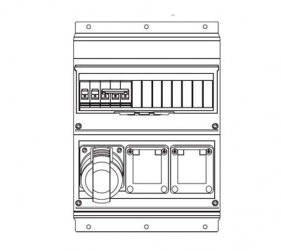 Бокс MP32 с розеткой в сборе IP44 пластик ABB 2CMA168994R1000