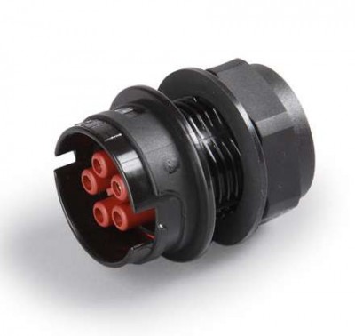 Розетка на панель 16А 5-пол. черн./корич. IP 68 ENSTO NWA52T