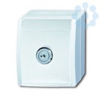 Розетка 1-м ОП Ocean 16А IP44 250В Schuko с замком альп. бел. ABB 2CKA002083A0833