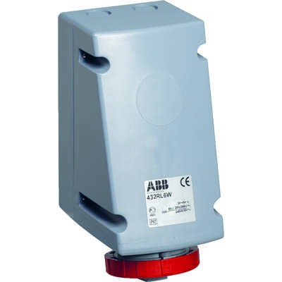 Розетка 432RL1W 32А 3P+N+E 1ч для монтажа на поверхность с подкл. шлейфа IP67 ABB 2CMA168502R1000