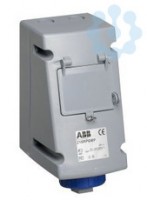 Розетка 216RP6WP 16А 2P+E 6ч для монтажа на поверхность с DIN-рейкой на 4 модуля IP67 ABB 2CMA164572R1000