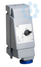Розетка 463MVS1WH 63А 3P+N+E 1ч для тяжелых условий с выкл. и мех. блокировкой IP67 ABB 2CMA162849R1000