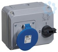 Розетка 263MHS6 63А 2P+E 6ч с выкл. и мех. блокировкой IP44 ABB 2CMA167715R1000