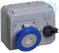 Розетка 263MHS6W 63А 2P+E 6ч с выкл. и мех. блокировкой IP67 ABB 2CMA167894R1000