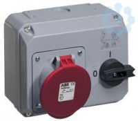 Розетка 363MHS6 63А 3P+E 6ч с выкл. и мех. блокировкой IP44 ABB 2CMA167721R1000